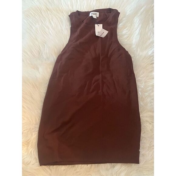 The Drop brown size large top Fitted Cutaway Racer Tank Sweater - Picture 3 of 5